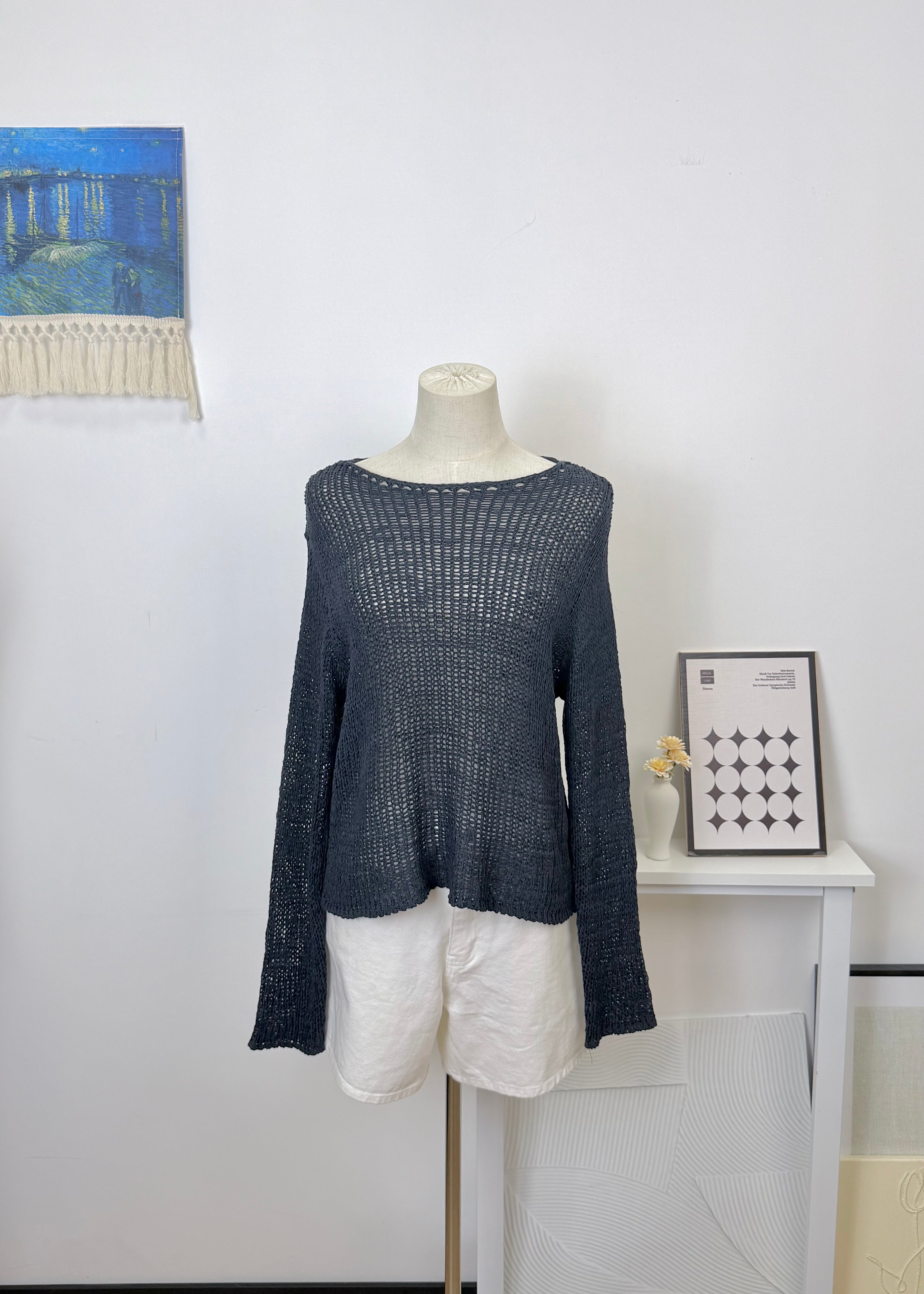 Chunky Hollow Long Sleeve Cover Up