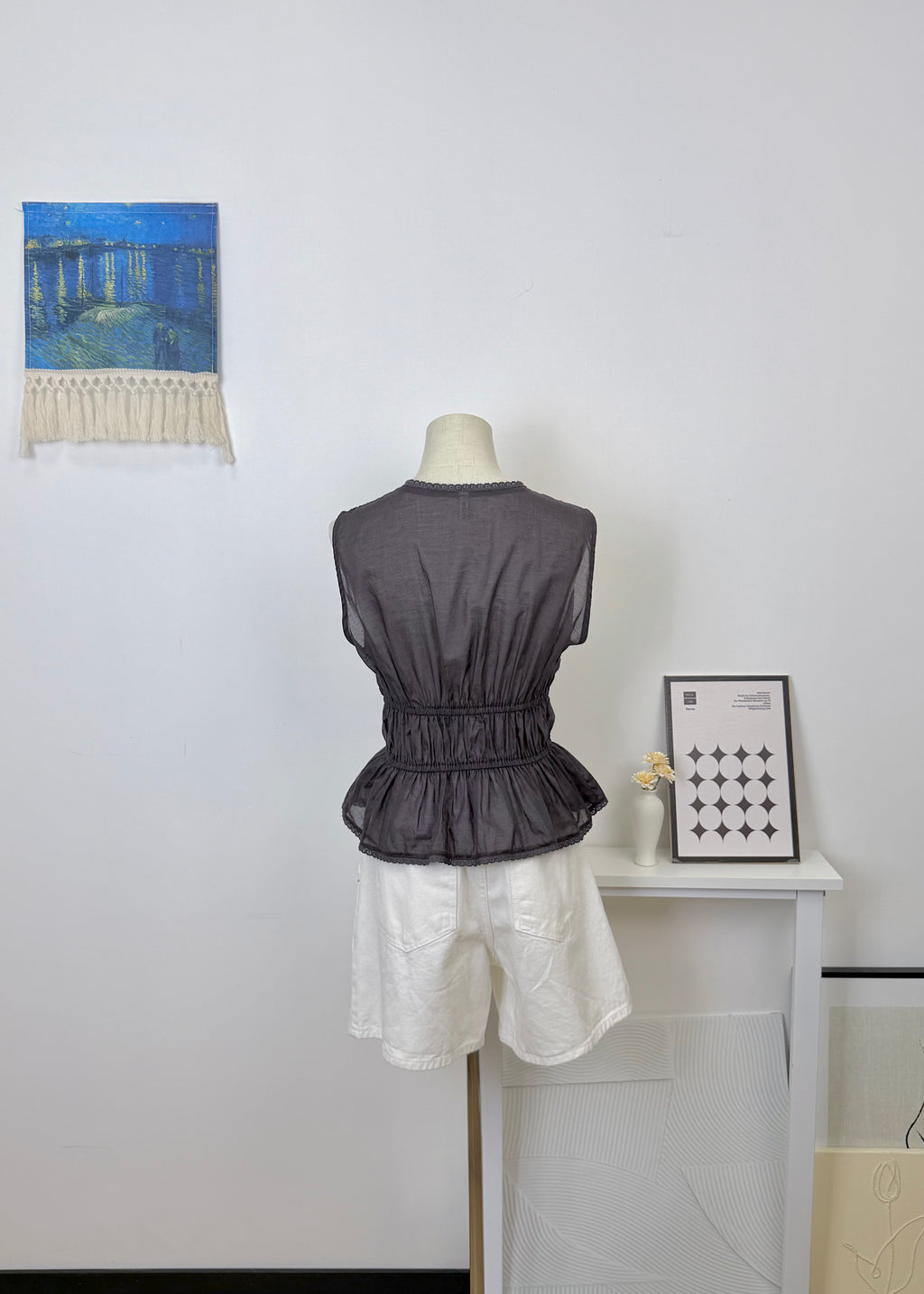 Lace Gathered Vest