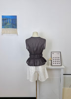 Lace Gathered Vest