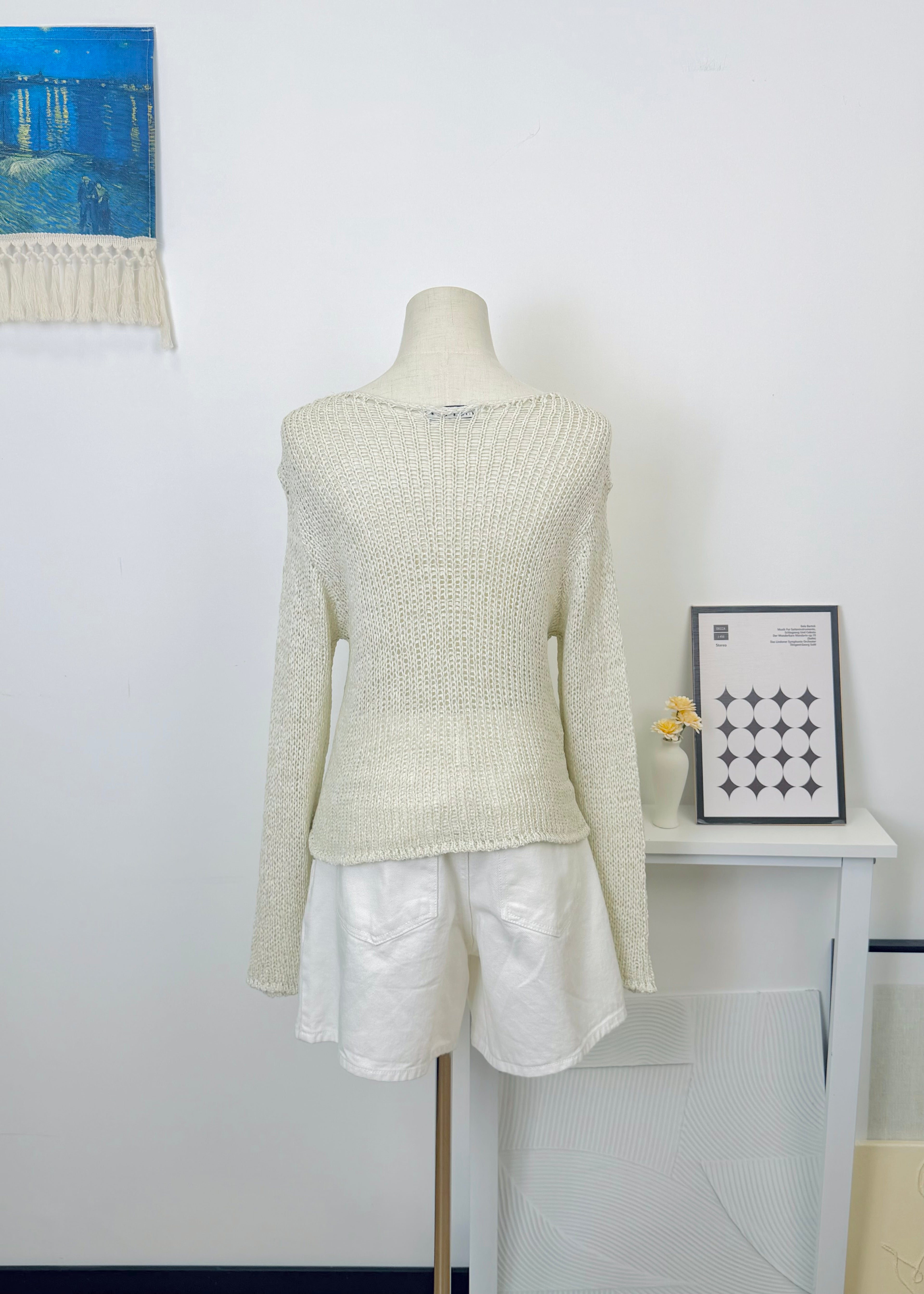 Chunky Hollow Long Sleeve Cover Up