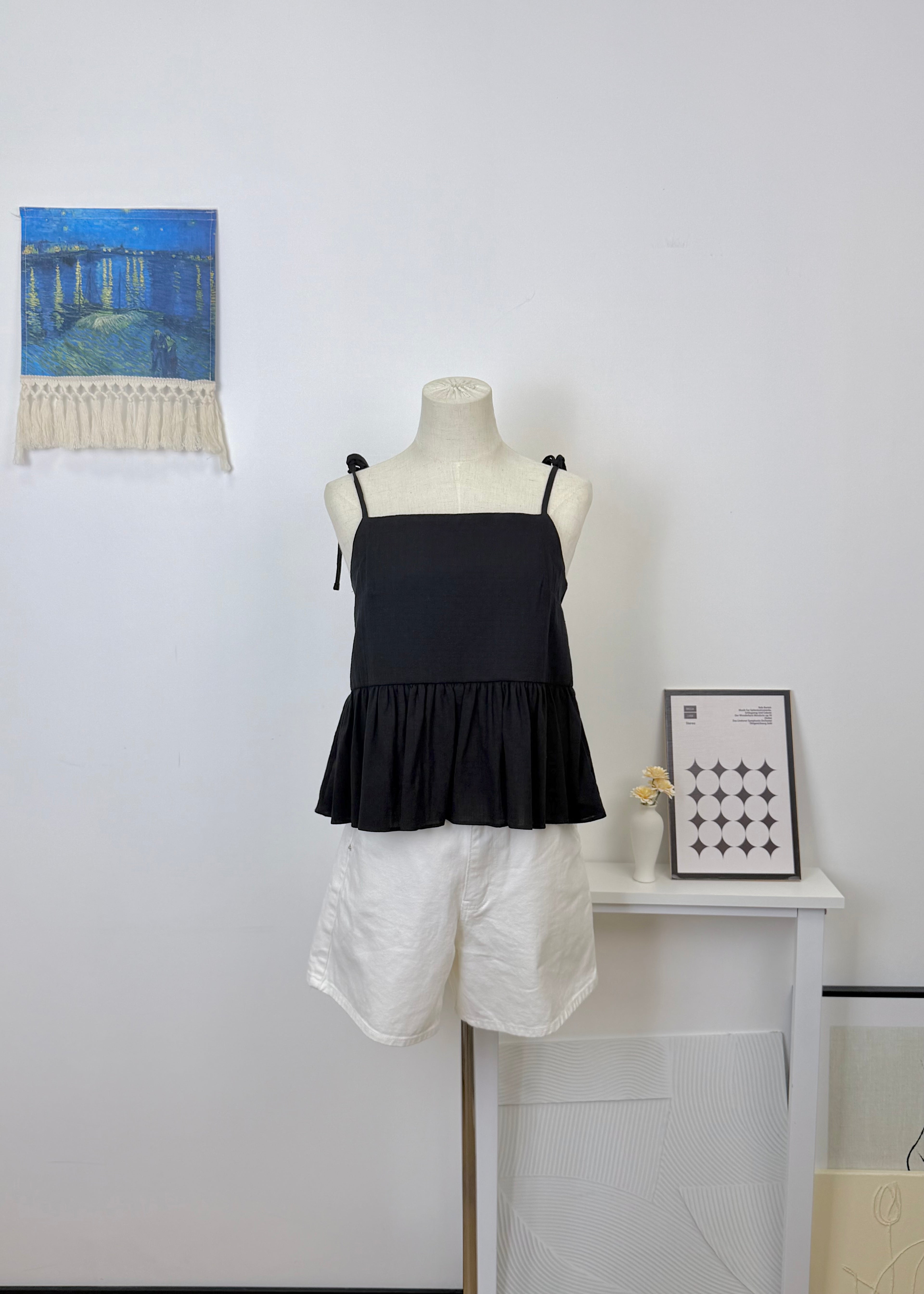 Tie Strap Ruffle Cami Top