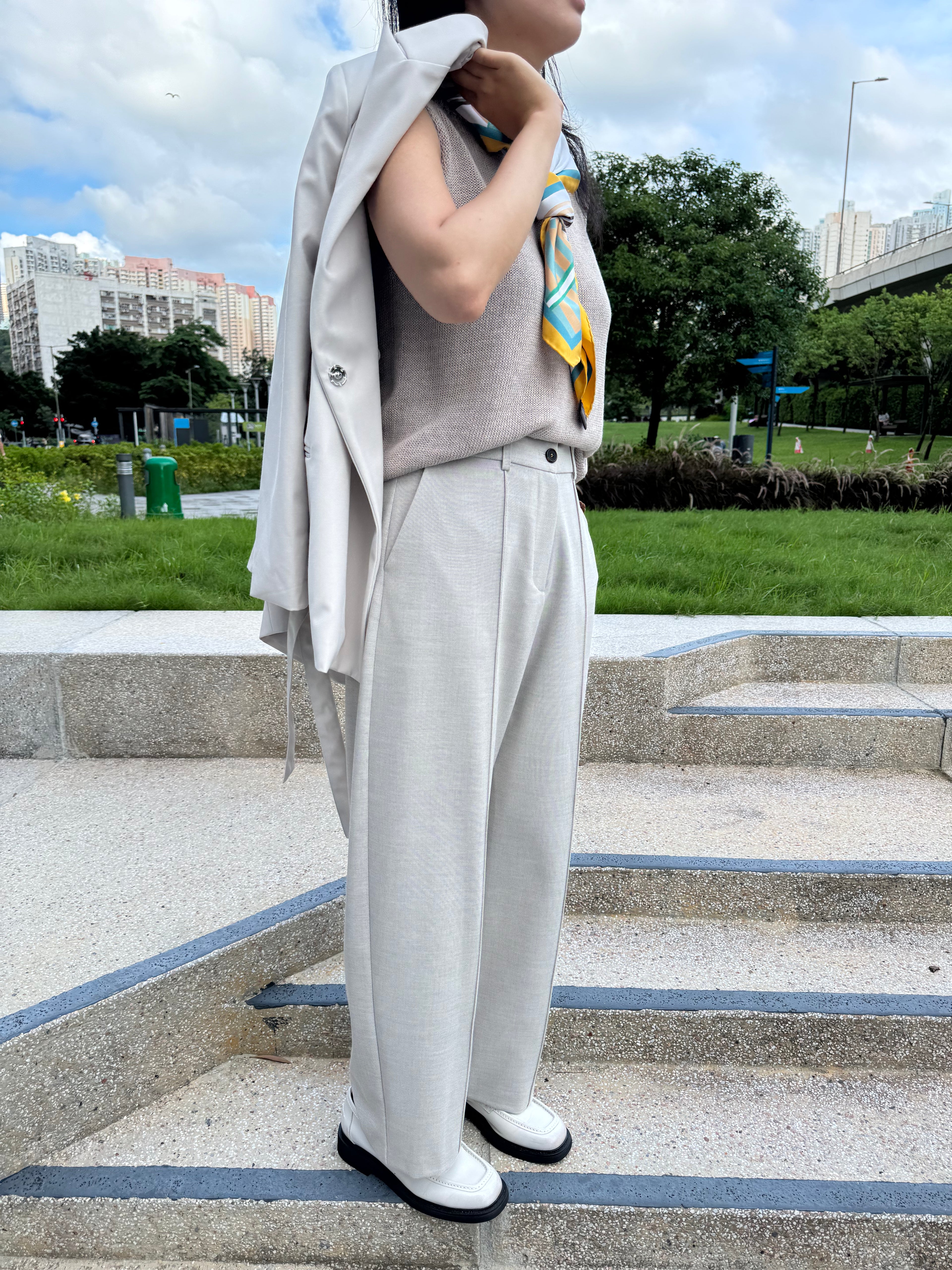 Wide Leg Suit Pants