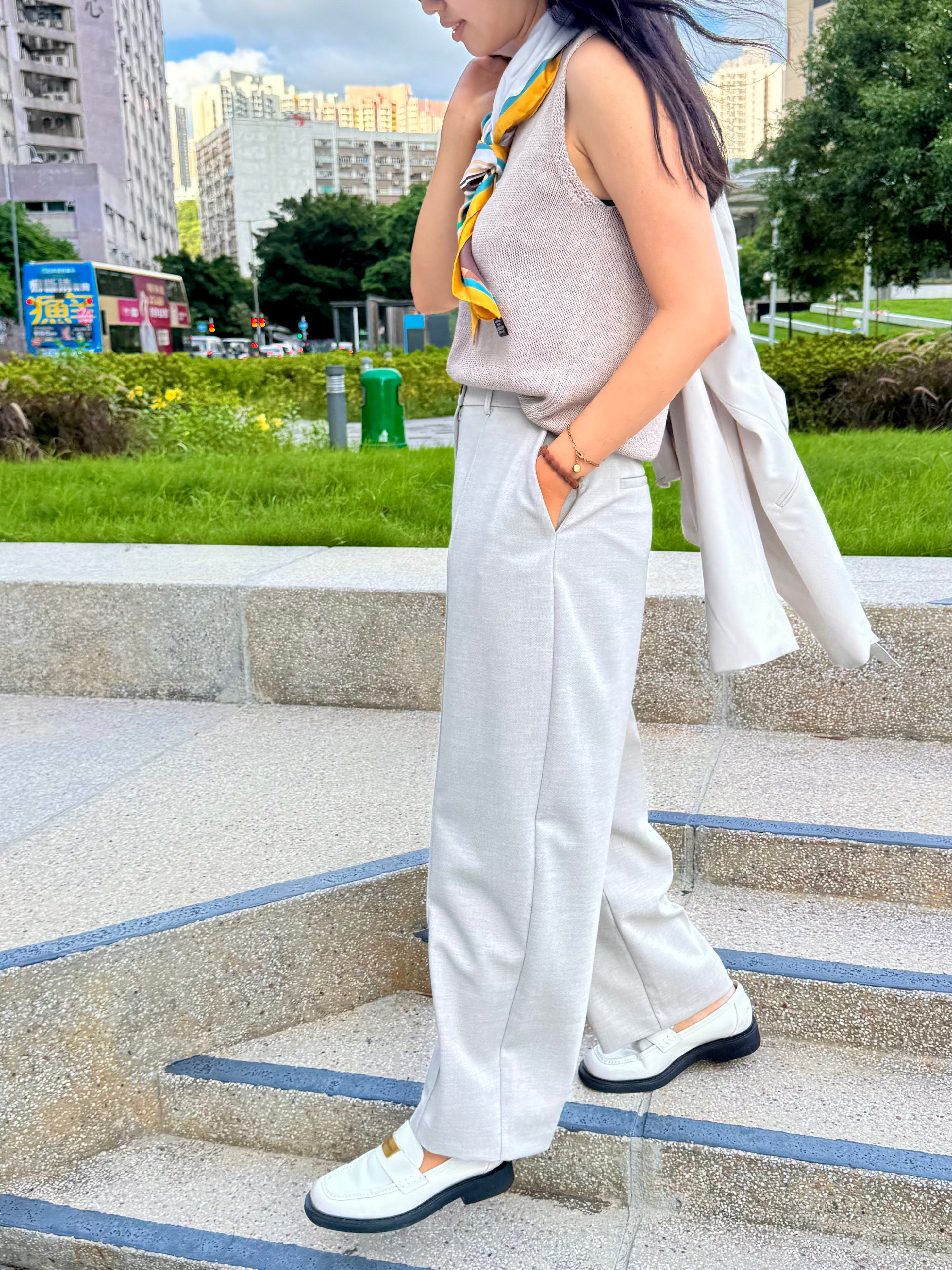 Wide Leg Suit Pants