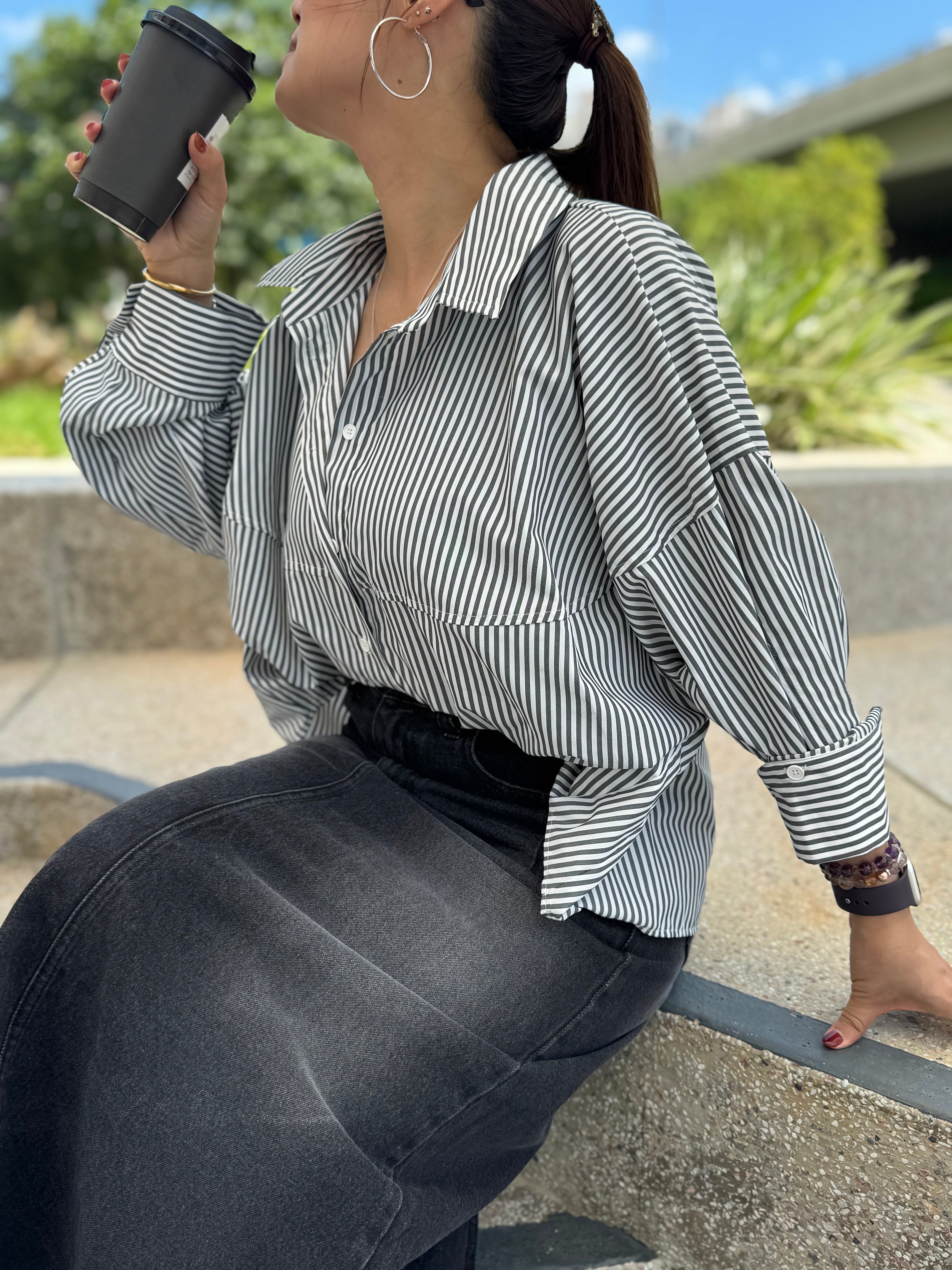 Spliced Drop Shoulder Shirt